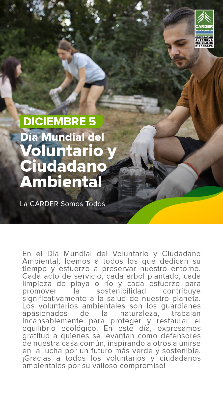 Día Mundial del Voluntario y Ciudadano Ambiental