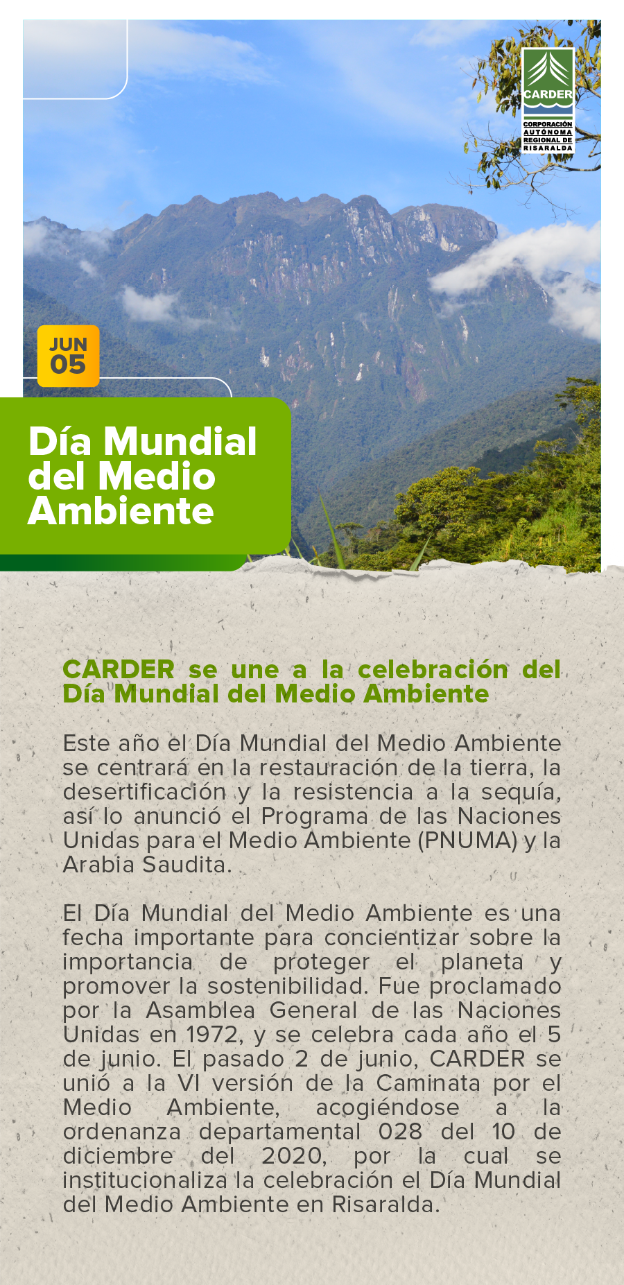 Día Mundial del Medio Ambiente.