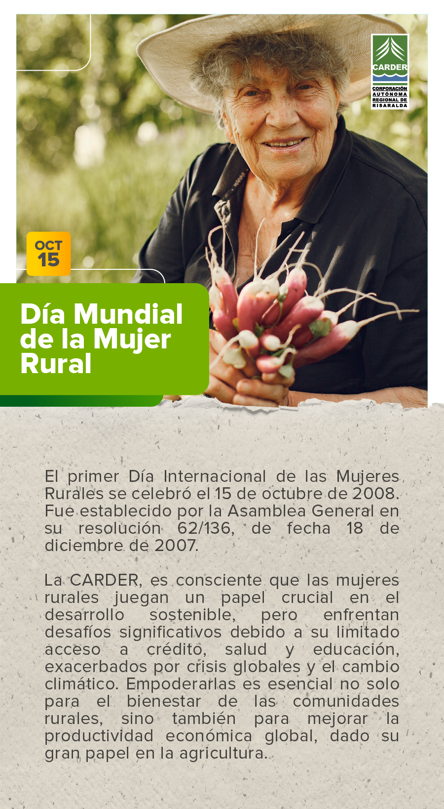 Día Mundial de la Mujer Rural.