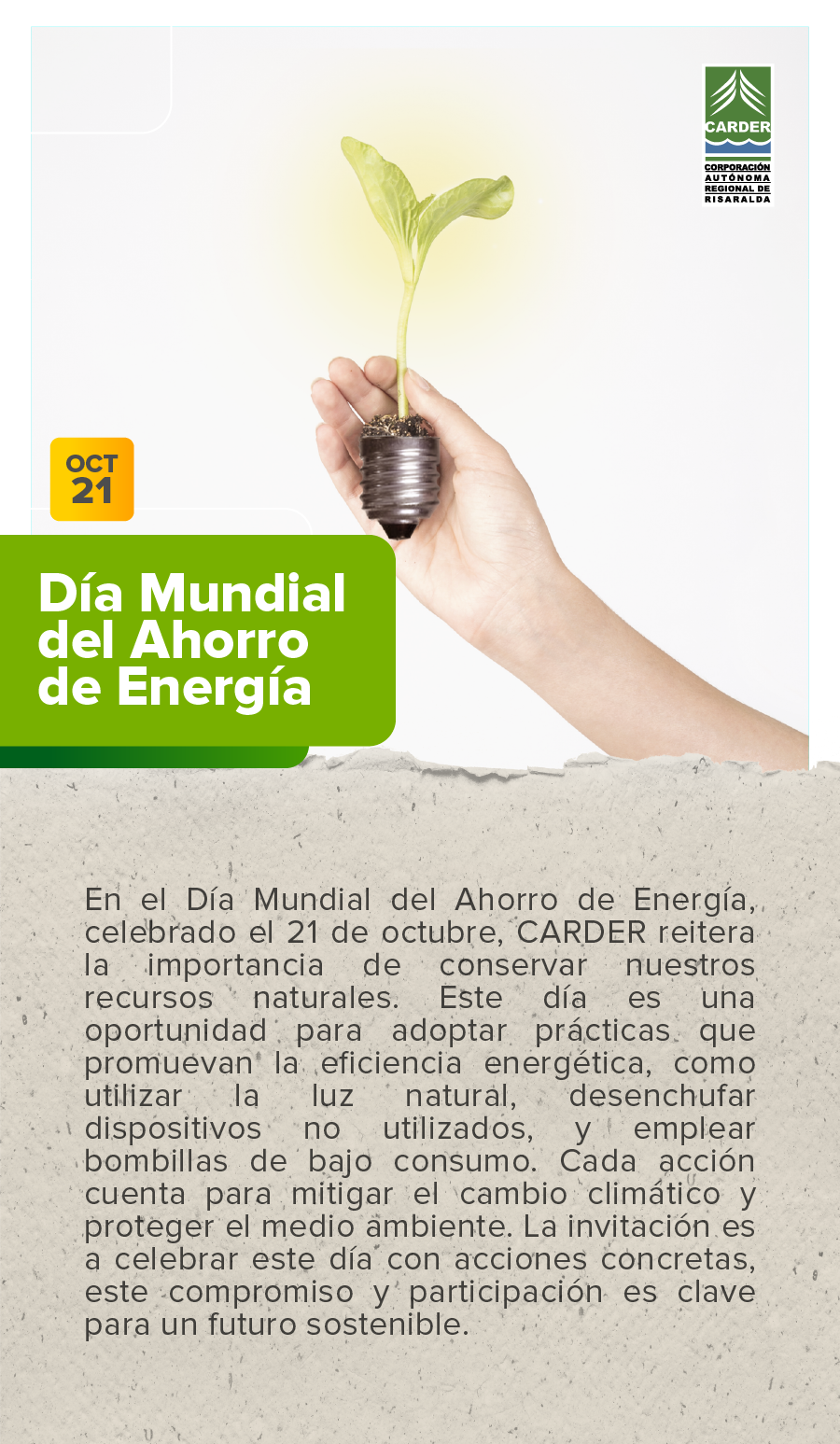 Día Mundial del Ahorro de Energía.