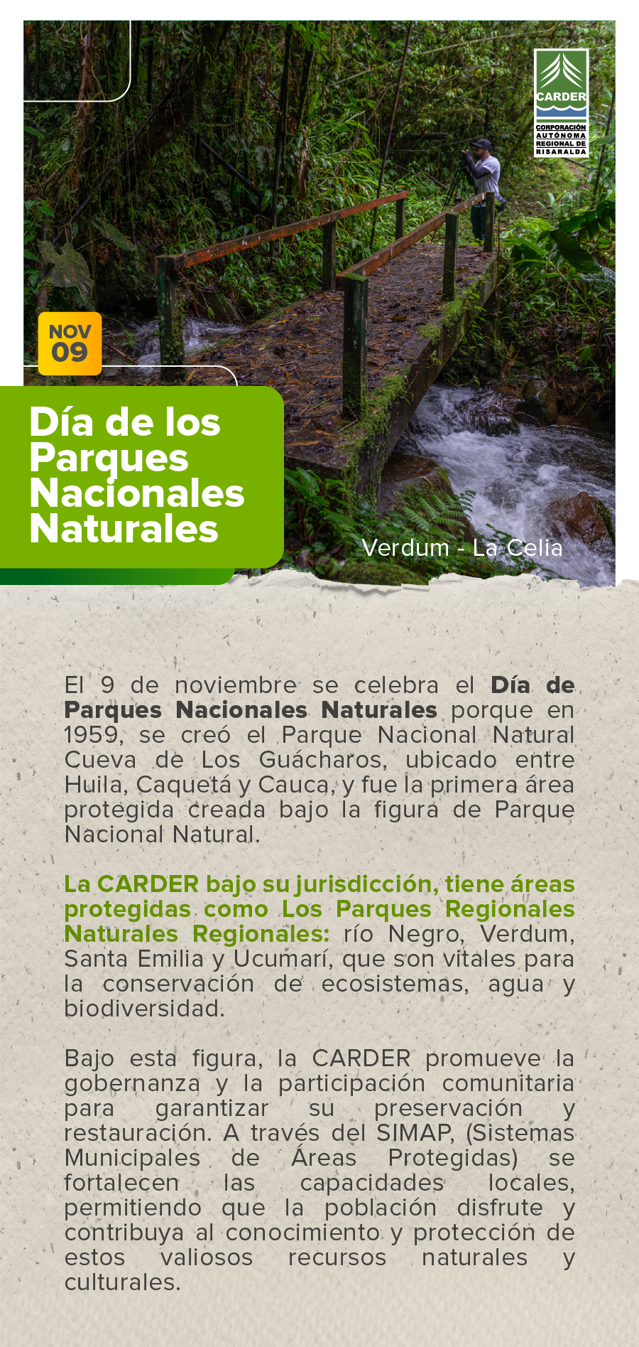 Día de los Parques Nacionales Naturales.